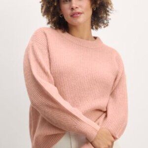 Everlane Cocoon Crew Alpaca Wool Blend Pink Cozy Sweater
